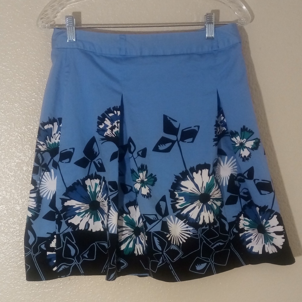 Apt 9 Floral Pleated Spandex Stretch Lined Skirt